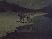 Frederic Remington Moonlight,Wolf Spain oil painting artist
